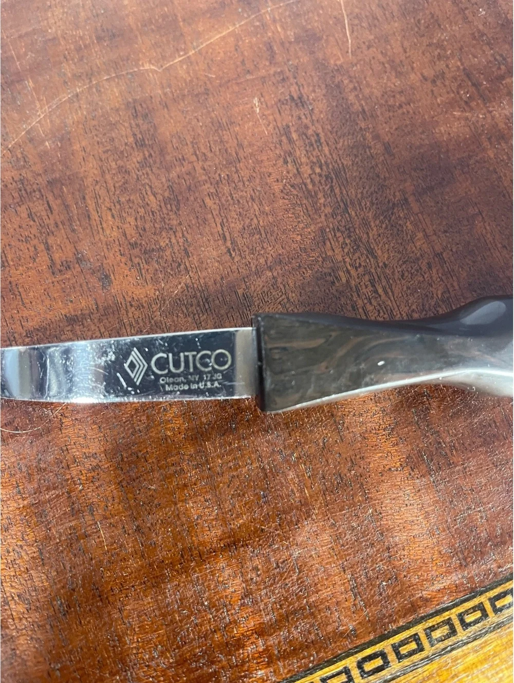 Cutco Vintage Stainless Steel Serving Spoon with Black Handle
